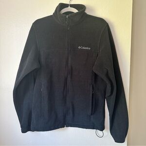Columbia Jacket Mens Small S Black Full Zip Fleece Active Mock Neck Lined Pocket